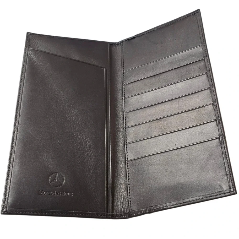 Mercedes Benz‎ Black Leather Billfold Wallet Organizer Clutch Car Memorabilia